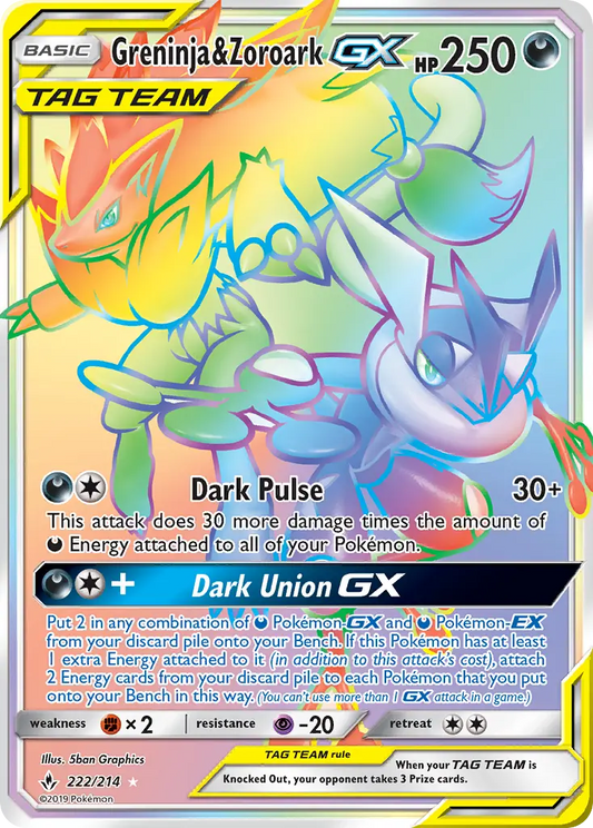 Greninja & Zoroark GX 222 Unbroken Bonds Pokesingles