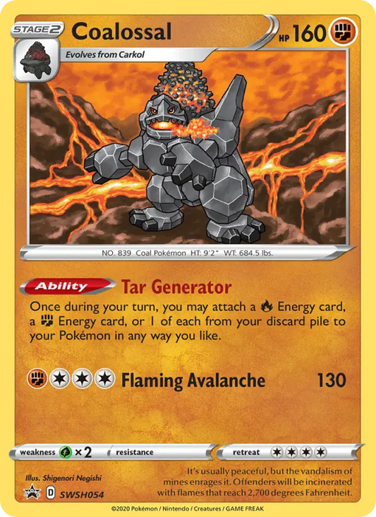 Coalossal SWSH054 SWSH Black Star Promos Pokesingles