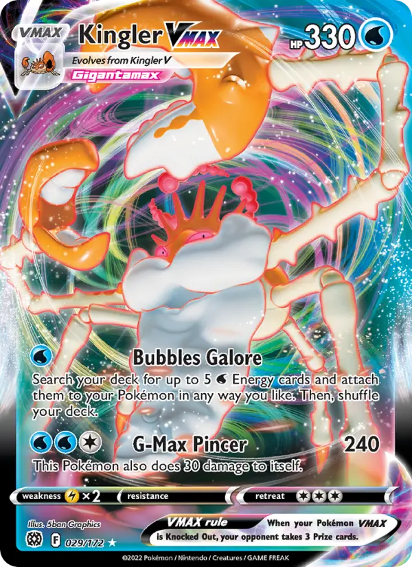 Kingler VMAX 29 Brilliant Stars Pokesingles
