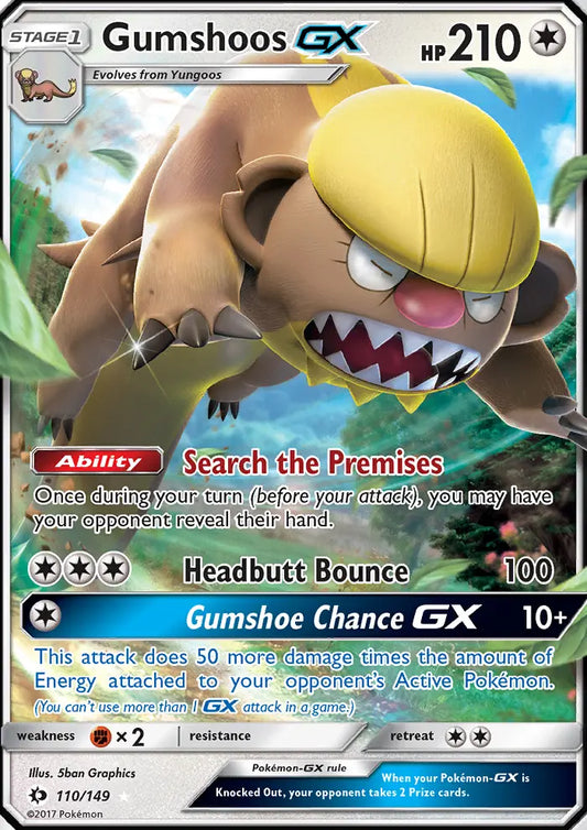 Gumshoos GX 110 Sun & Moon Pokesingles