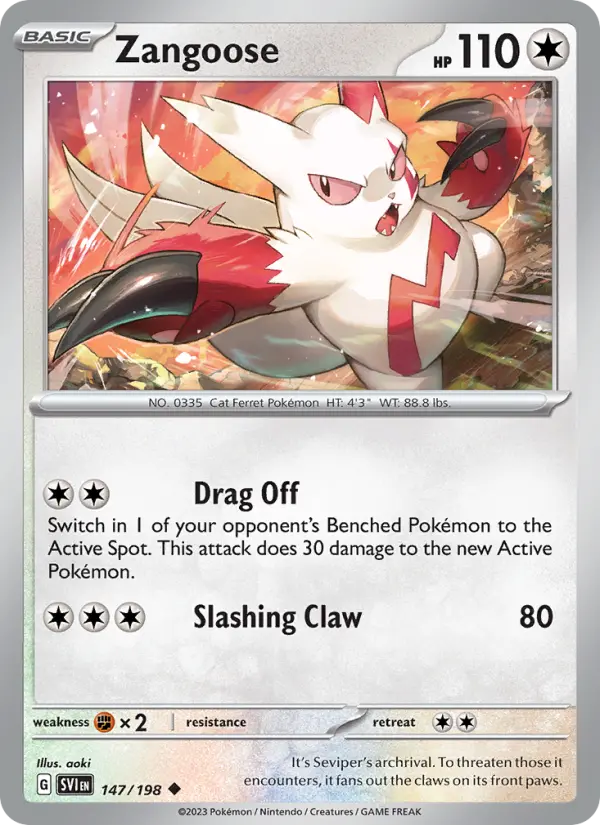 Zangoose 147 Scarlet & Violet Pokesingles