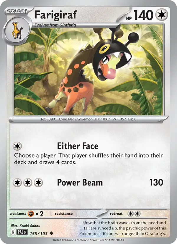 Farigiraf 155 Paldea Evolved Pokesingles