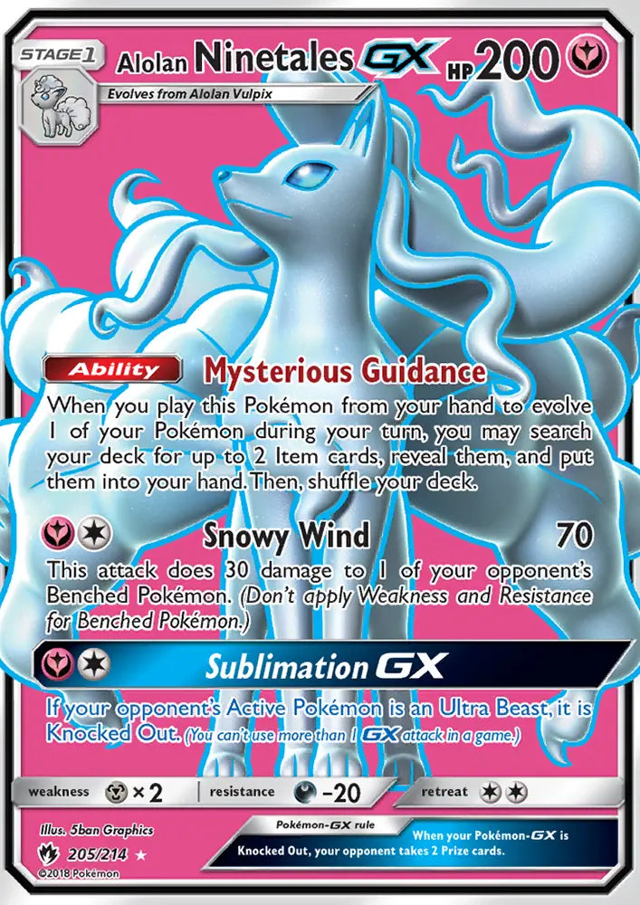 Alolan Ninetales GX 205 Lost Thunder Pokesingles
