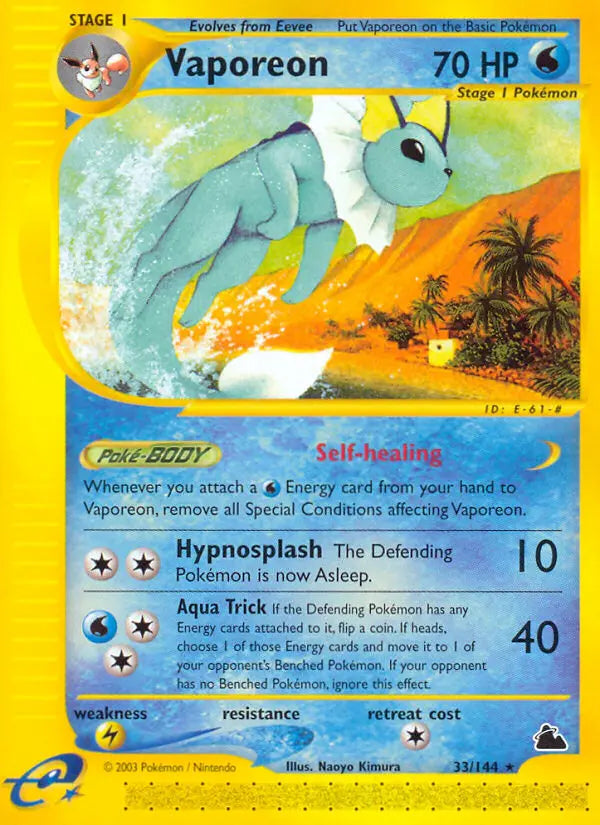 Vaporeon 33 Skyridge Pokesingles