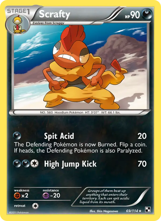 Scrafty 69 Black & White Pokesingles