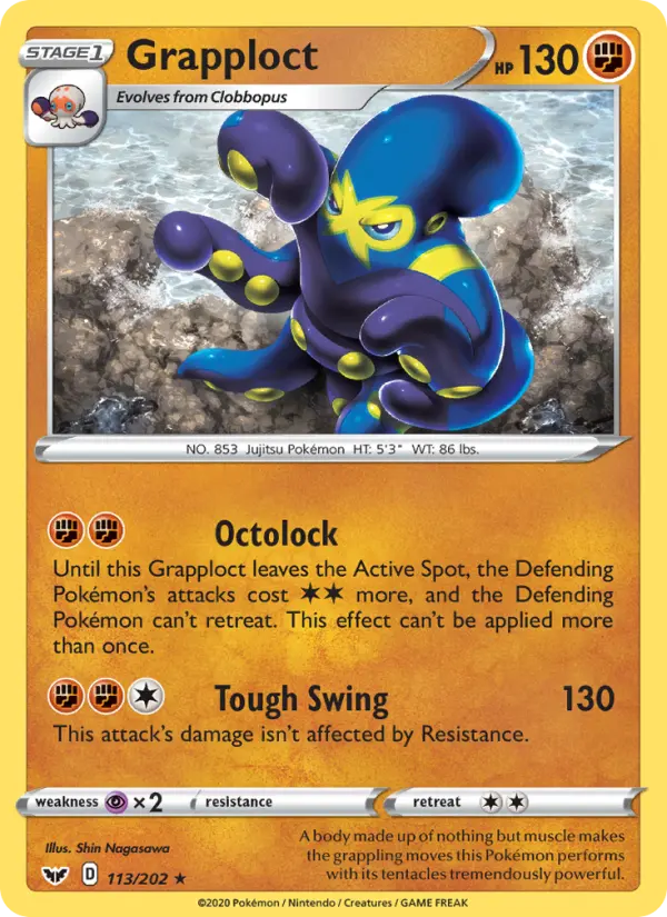 Grapploct 113 Sword & Shield Pokesingles