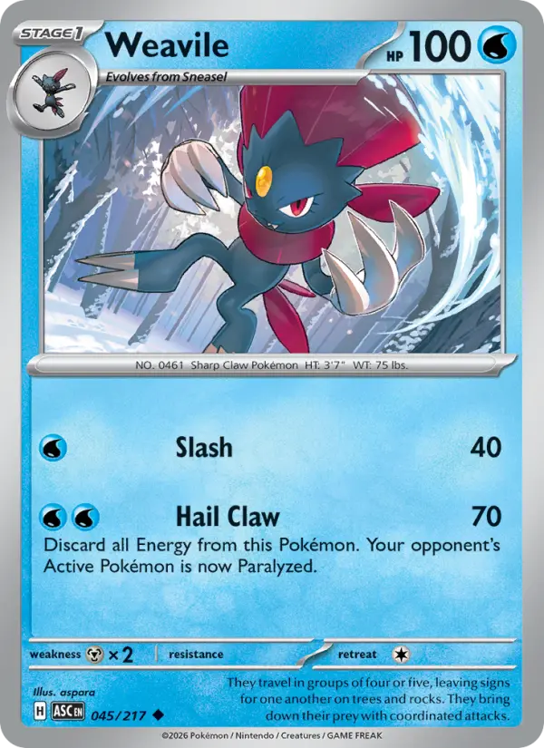 Weavile 45 Ascended Heroes Pokesingles
