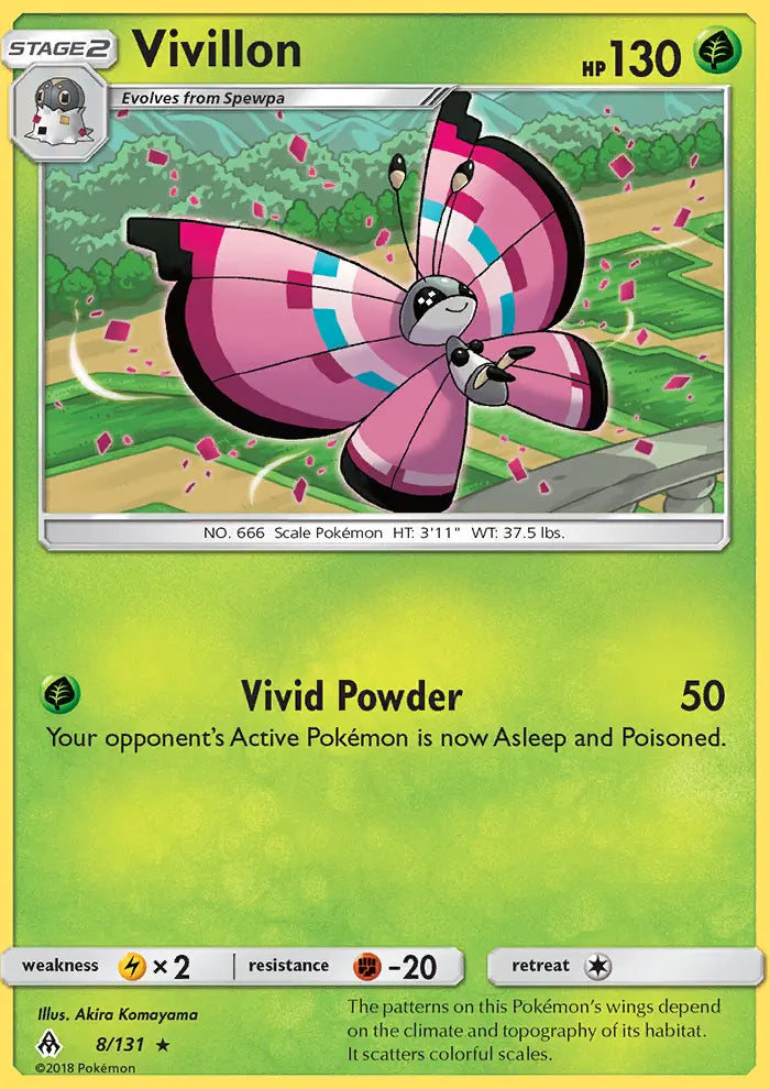 Vivillon 8 Forbidden Light Pokesingles