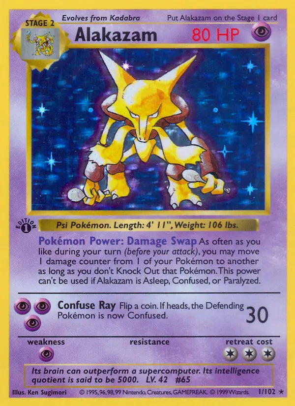 Alakazam 1 Base Set Pokesingles
