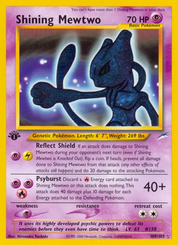 Shining Mewtwo 109 Neo Destiny Pokesingles