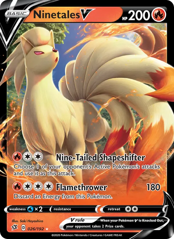Ninetales V 26 Rebel Clash Pokesingles