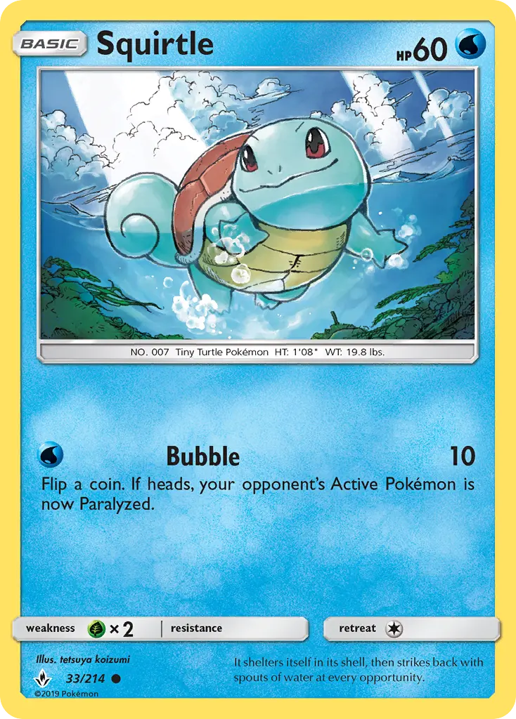 Squirtle 33 Unbroken Bonds Pokesingles