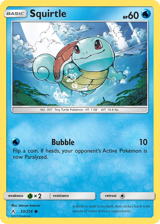 Squirtle 33 Unbroken Bonds Pokesingles