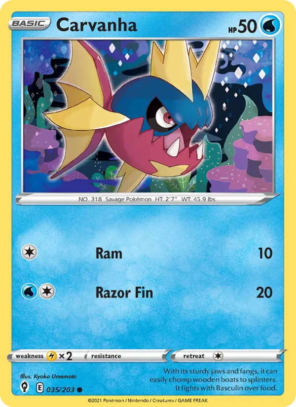 Carvanha 35 Evolving Skies Pokesingles