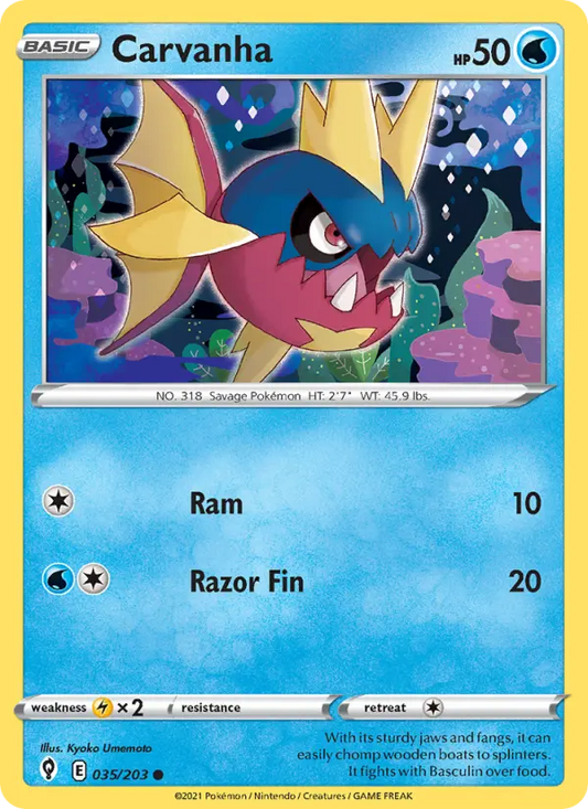 Carvanha 35 Evolving Skies Pokesingles