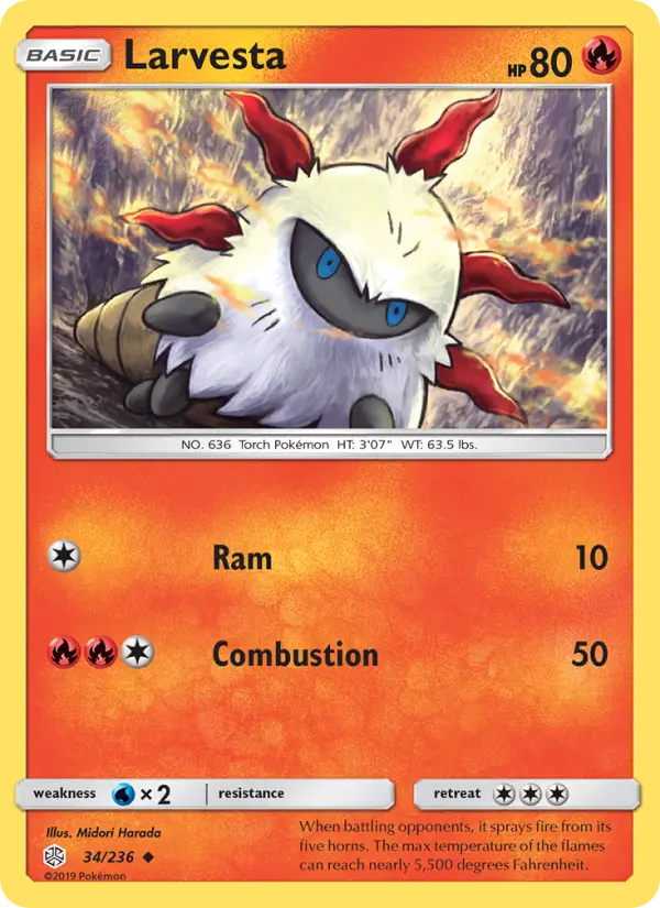 Larvesta 34 Cosmic Eclipse Pokesingles