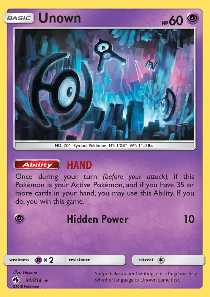 Unown 91 Lost Thunder Pokesingles