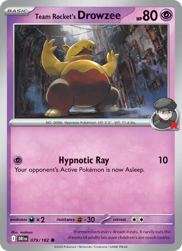 Team Rocket's Drowzee 79 Destined Rivals Pokesingles