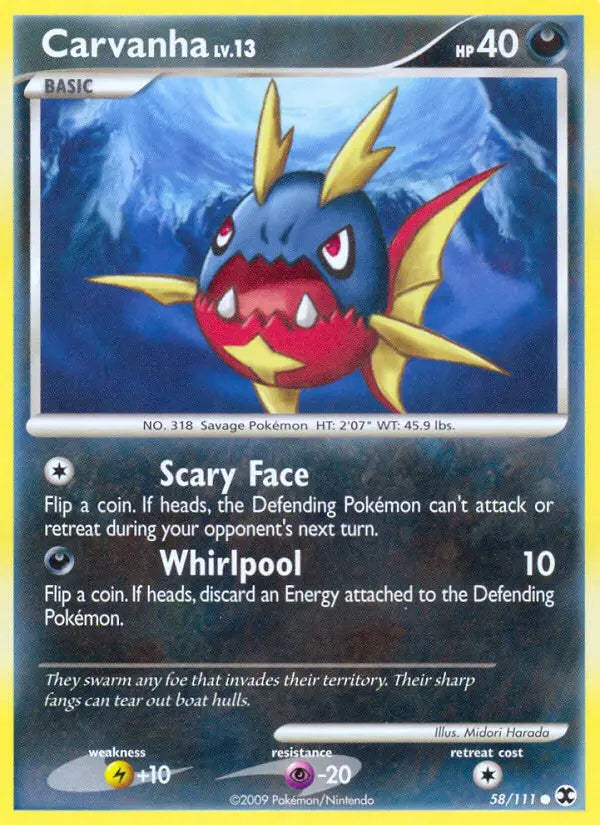 Carvanha 58 Rising Rivals Pokesingles