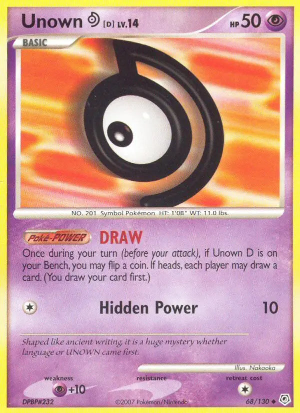 Unown D 68 Diamond & Pearl Pokesingles