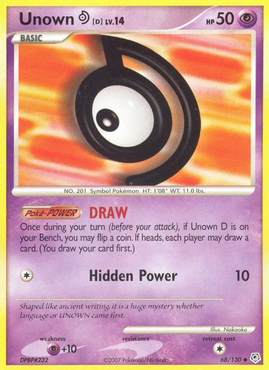 Unown D 68 Diamond & Pearl Pokesingles
