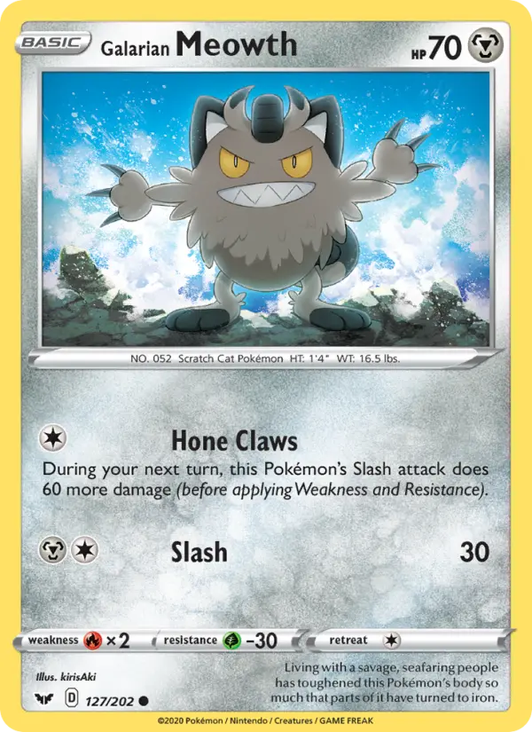 Galarian Meowth 127 Sword & Shield Pokesingles