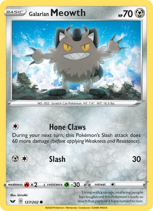 Galarian Meowth 127 Sword & Shield Pokesingles