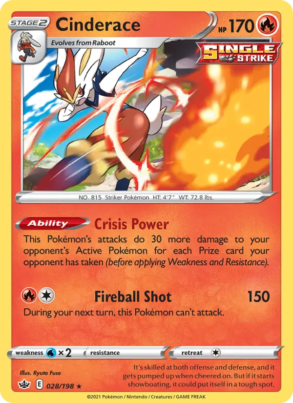 Cinderace 28 Chilling Reign Pokesingles