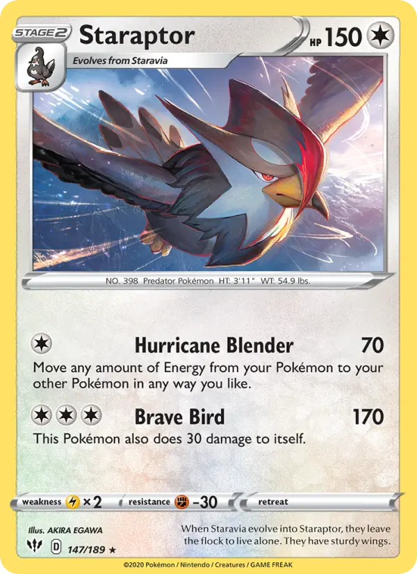 Staraptor 147 Darkness Ablaze Pokesingles