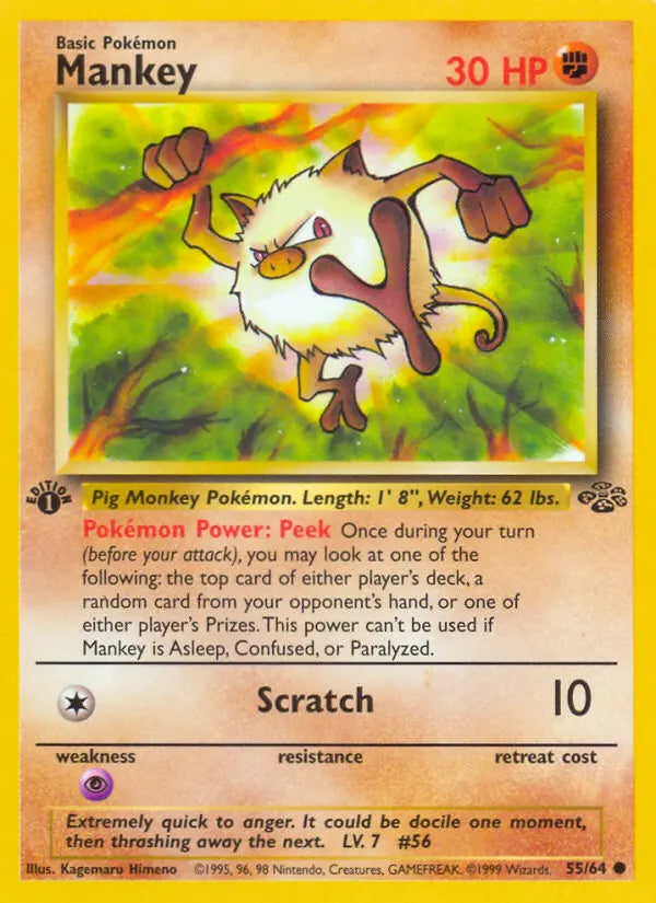 Mankey 55 Jungle Pokesingles