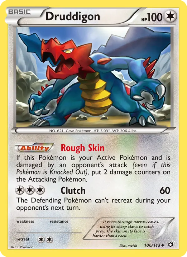 Druddigon 106 Legendary Treasures Pokesingles