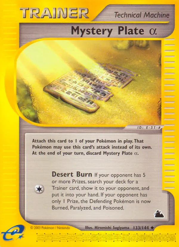 Mystery Plate Alpha 133 Skyridge Pokesingles