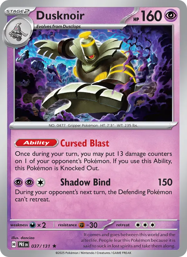 Dusknoir 37 Prismatic Evolutions Pokesingles