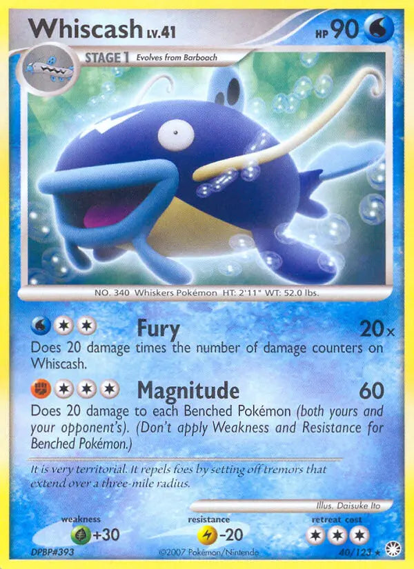 Whiscash 40 Mysterious Treasures Pokesingles