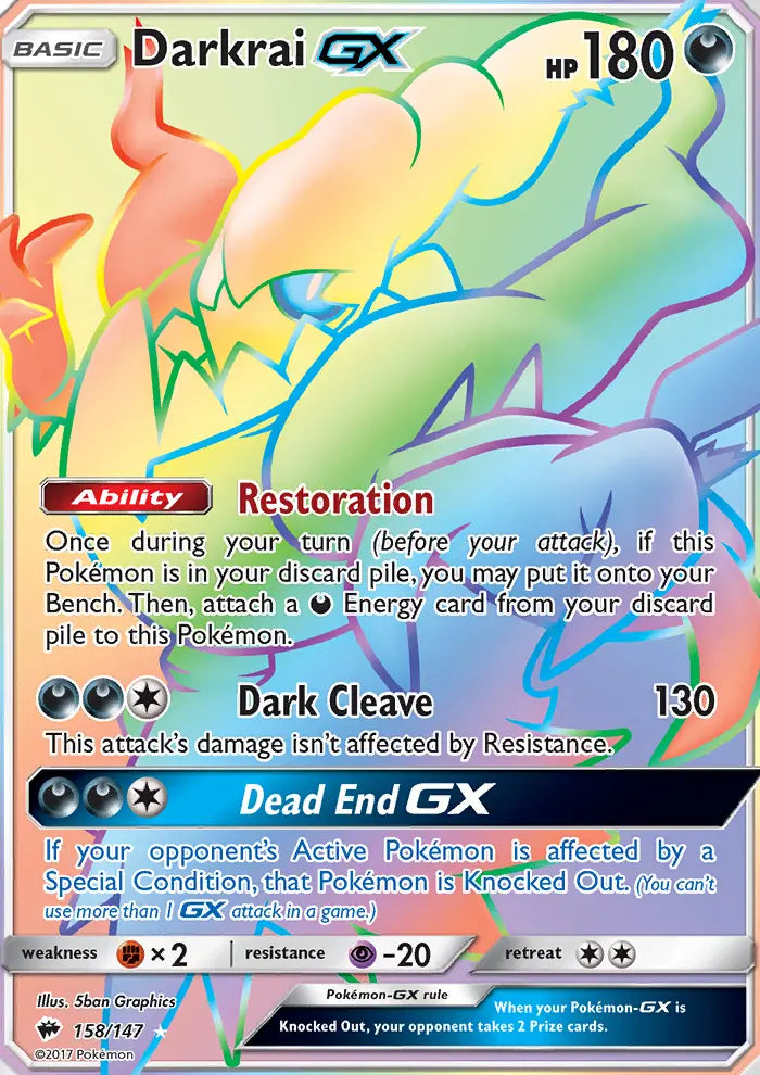Darkrai GX 158 Burning Shadows Pokesingles