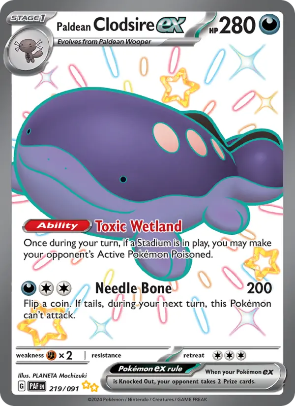 Paldean Clodsire ex 219 Paldean Fates Pokesingles