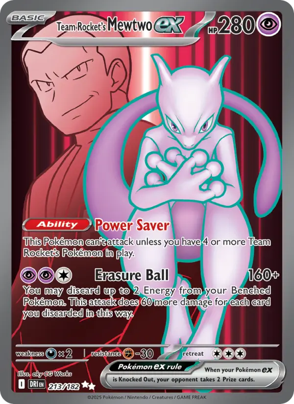 Team Rocket's Mewtwo ex 213 Destined Rivals Pokesingles