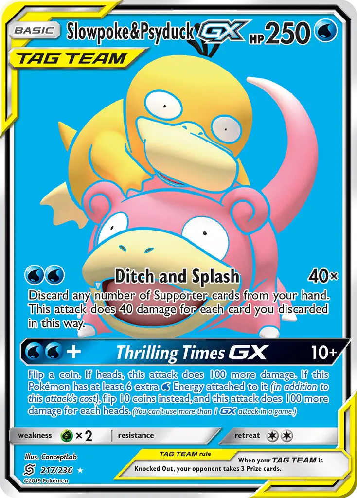 Slowpoke & Psyduck GX 217 Unified Minds Pokesingles