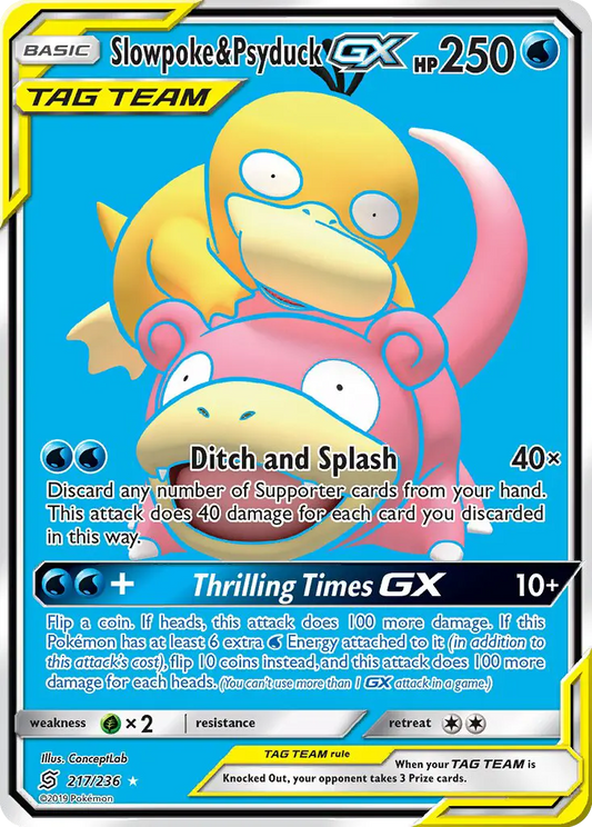 Slowpoke & Psyduck GX 217 Unified Minds Pokesingles