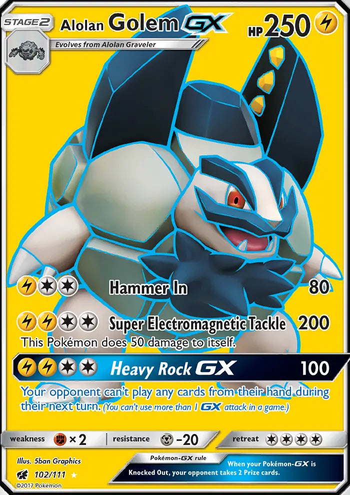 Alolan Golem GX 102 Crimson Invasion Pokesingles