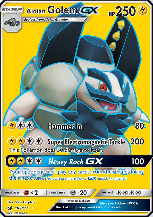 Alolan Golem GX 102 Crimson Invasion Pokesingles