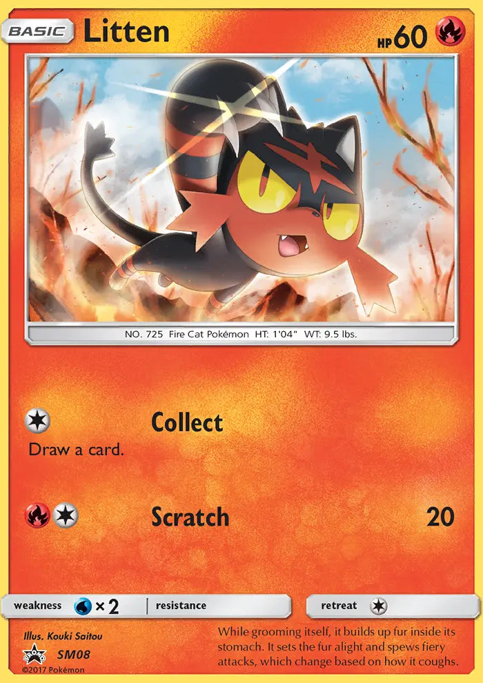 Litten SM08 SM Black Star Promos Pokesingles