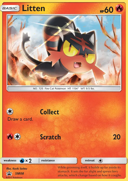 Litten SM08 SM Black Star Promos Pokesingles