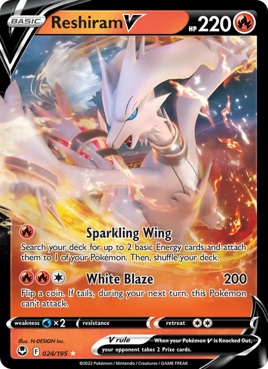Reshiram V 24 Silver Tempest Pokesingles