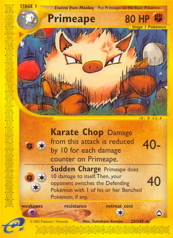 Primeape 29 Aquapolis Pokesingles