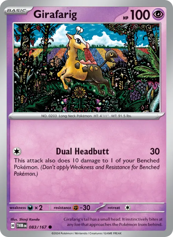 Girafarig 83 Twilight Masquerade Pokesingles