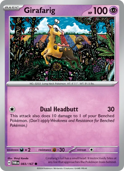 Girafarig 83 Twilight Masquerade Pokesingles