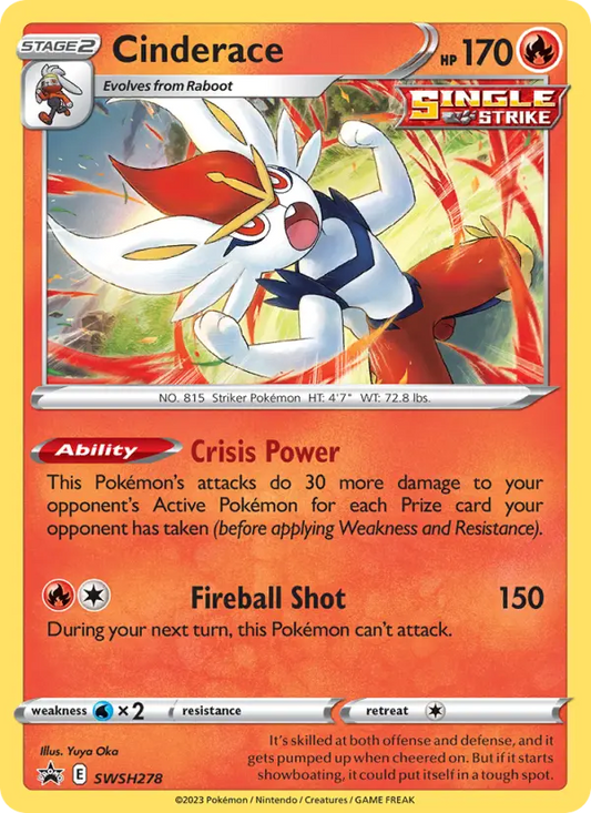 Cinderace SWSH278 SWSH Black Star Promos Pokesingles