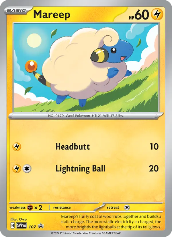 Mareep 107 SVP Black Star Promos Pokesingles