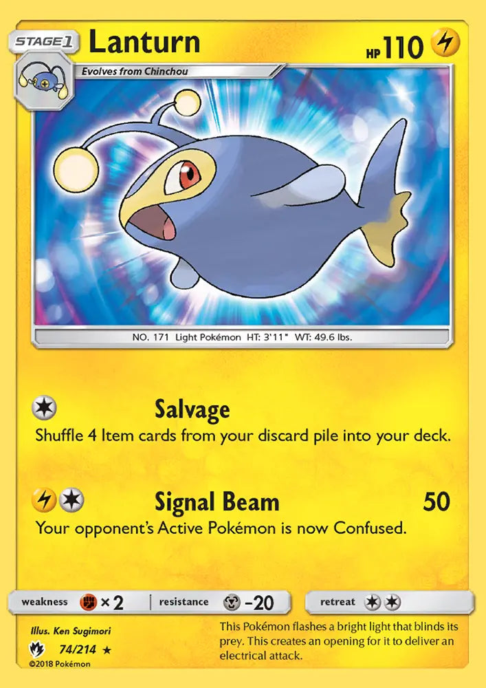 Lanturn 74 Lost Thunder Pokesingles